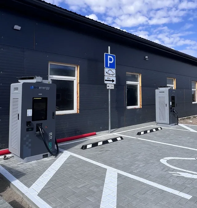 Two 150 kW DC chargers in Panevėžys district · Panevėžio rajonas